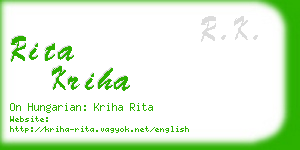 rita kriha business card